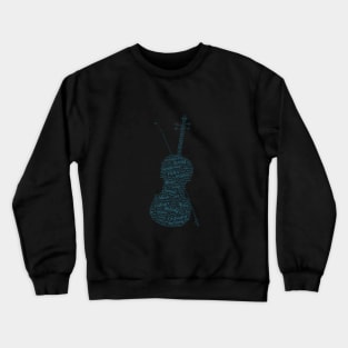 Violin Orchestra Silhouette Shape Text Word Cloud Crewneck Sweatshirt